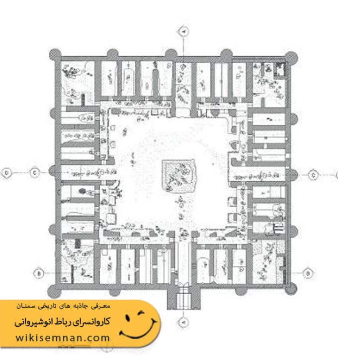 پلان کاروانسرای رباط انوشیروانی